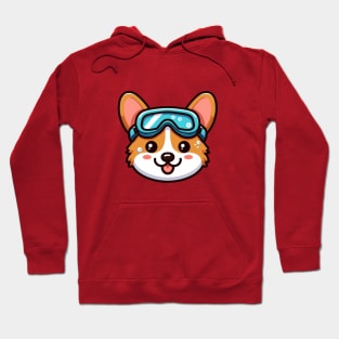 Swimming corgi puppy Hoodie